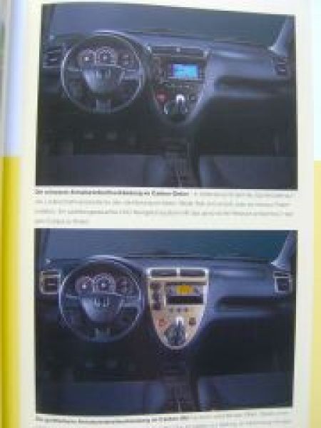 Honda Civic Prospekt November 2004 A4 Format NEU