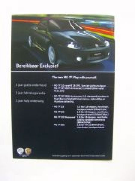 MG Rover The New MG TF Prospektblatt Niederlande 80th Anniversary