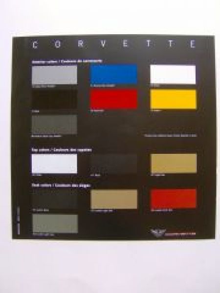 Chevrolet Corvette Coupe/Cabriolet Farben/Polster Prospekt