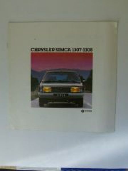 Chrysler Simca 1307-1308 Großformat Prospekt August 1977
