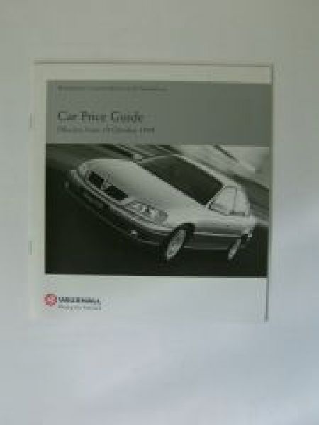 Vauxhall Car Price Guide 19.10.1999 Tigra, Corsa,Zafira,Astra,
