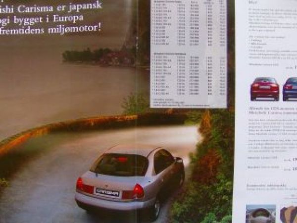 Mitsubishi Motors Dänemark A3 Format Prospekt Pajero, Carisma