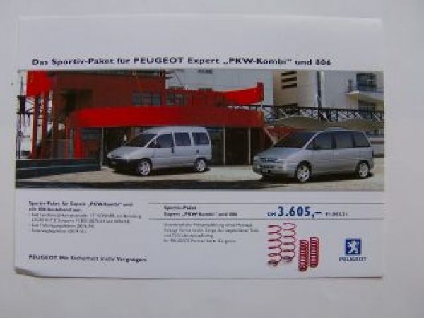 Peugeot Sportiv-Paket Expert + 806 Prospekt NEU