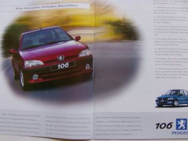 Peugeot Modellprogramm Prospekt ALLE 9/1999 NEU