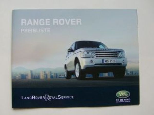 Land Rover Range Rover Preisliste 2008 NEU