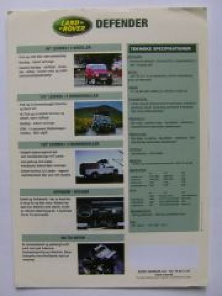 Land Rover Defender 1948-1998 Dänemark Prospekt