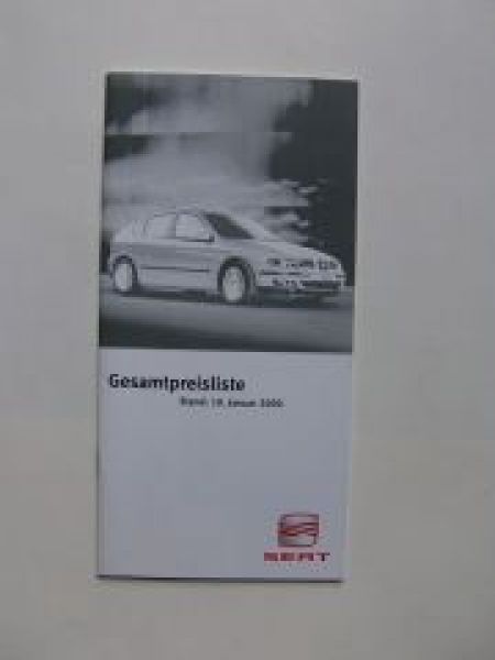 Seat Gesamtpreisliste 10.1.2000 NEU