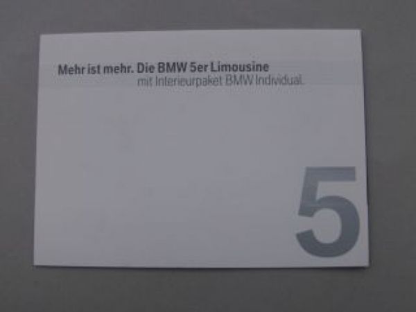BMW 5er Limousine E60 Individual Interieurpaket Prospekt