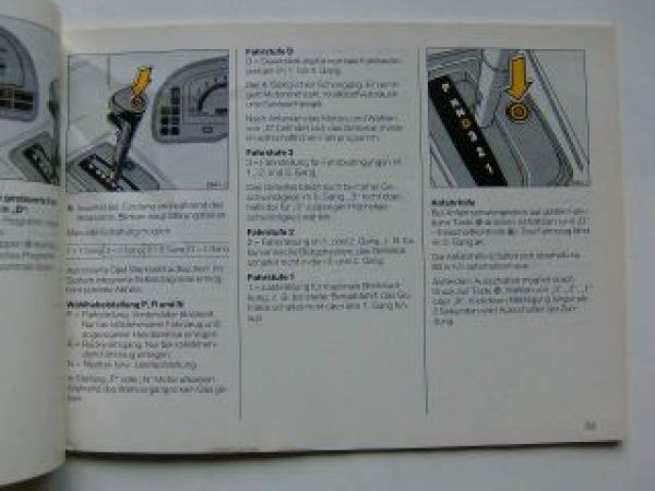 Opel Vectra A Betriebsanleitung 11/1989