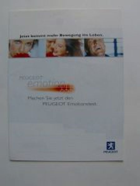 Peugeot Emotionstest Prospekt 10/2000 NEU  106 206 406
