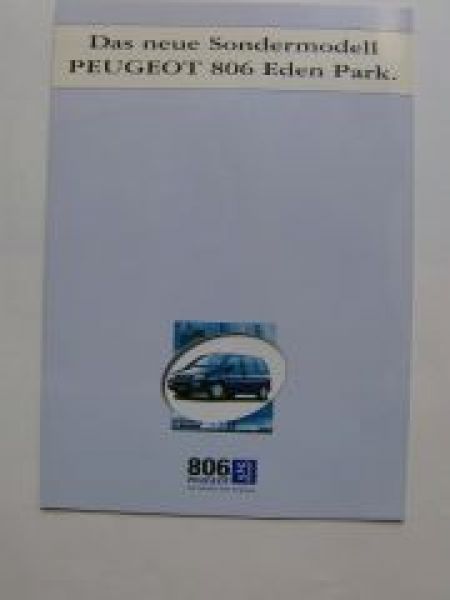 Peugeot 806 Eden Park Sonderprospekt NEU