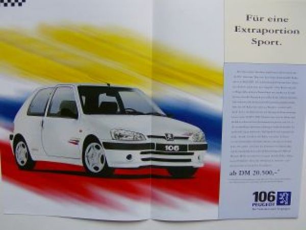 Peugeot 106 Rallye Sonderprospekt 3/1997 NEU
