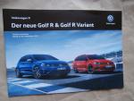 VW Golf7 R & Variant Preisliste Modelljahr 2017