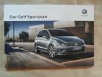 VW Golf7 Sportsvan +R-Line Prospekt Oktober 2016 NEU