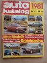 auto katalog 1981 über 1800 Autos aus aller Welt u.a. mit Simca Rancho,R107,E23,E24,Fiat Panda,Escort,Jetta,Lancia