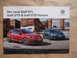 VW Golf7 GTI,GTD & Variant Prospekt Januar 2017 NEU