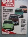 auto motor und sport 13/1975 Test Alfa Romeo Montreal, BMW 3.0CSI E9 vs. 280SLC R107 vs. 911S,Fiat 128 Coupé