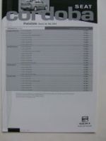 Seat Cordoba Preisliste 6.5.2005 NEU