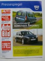 Dacia Pressespiegel Logan Sandero NEU