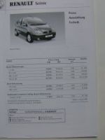 Renault Scenic Preisliste +Fairway 2.Januar 2001 NEU