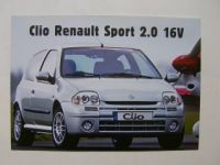 Renault Clio Sport 2.0 16V Prospektblatt NEU