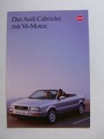 Audi Cabriolet mit V6-Motor Prospekt Oktober 1992 NEU