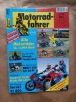 Motorradfahrer 3/1995 BMW F650,Triumph Thunderbird,Suzuki VS800