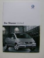 VW Sharan United Sonderprospekt Oktober 2007 NEU 7M