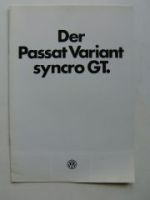 VW Passat Variant 32B syncro GT Prospekt Februar 1985
