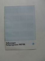 VW Farbprogramm 1987/88 Prospekt April 1987 Rarität