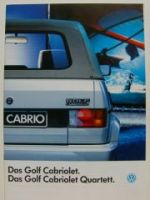VW Golf1 Cabriolet +Quartett Prospekt Typ155 August 1993