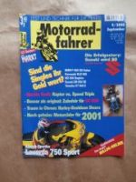 Motorradfahrer 9/2000 BMW F 650 GS Dakar, Kawasaki KLR 650,MZ 660 Baghira,Suzuki DR 650SE