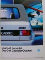 VW Golf1 Cabriolet +Quartett Prospekt Januar 1988 Typ 155