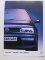 VW Golf3 Cabriolet Classic Edition Mai 1997 1E7 Prospekt
