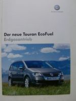 VW Touran EcoFuel Erdgasantrieb Prospekt 1T1 1T2 Mai 2007