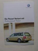 VW Passat Variant mit Professional Paket Prospekt 3B6 10/2004