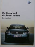 VW Passat +Variant Exclusive Prospekt Mai 2004 3B3 3B6
