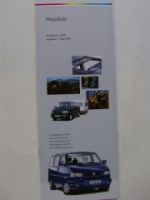 VW Preisliste T4 Multivan Mai 1999 NEU