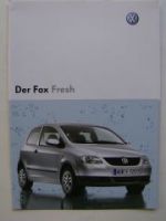 VW Fox Fresh Prospekt August 2007 +Preisliste 5Z1
