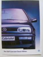 VW Golf3 Cabriolet Classic Edition Typ 1E7 Prospekt Mai 1996