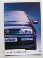 VW Golf3 Cabriolet Classic Edition 1E7 Prospekt Oktober 1997