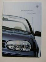 VW Golf4 Cabriolet Classicline Prospekt Oktober 2001 NEU 1E7