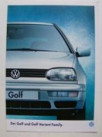 VW Golf3 & Variant Family Prospekt Dezember 1996 1H1 1H5