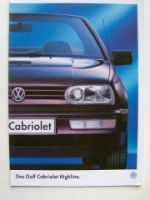 VW Golf3 Cabriolet Highline Prospekt 1E7 Juli 1995