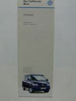 VW Preisliste T4 California Blue Januar 1999