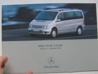 Mercedes Benz Preisliste V-Klasse September 2002 BR638