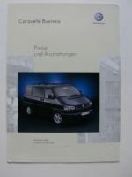 VW Preisliste T4 Caravelle Business April 2001 NEU