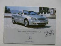 Mercedes Benz Preisliste CLK-Klasse Cabriolets Januar 2007 BR209