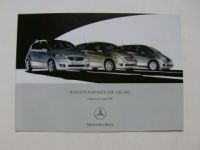 Mercedes Benz Preisliste A-Klasse BR169 Ausstattungspakete