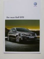 VW Golf6 GTD Prospekt Oktober 2009 NEU